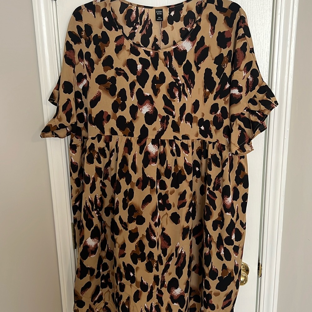 Emery Rose leopard babydoll dress 3xl never worn